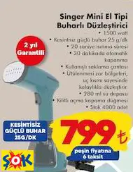 SİNGER MİNİ EL TİPİ BUHARLI DÜZLEŞTİRİCİ